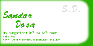 sandor dosa business card